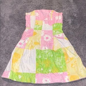 Lilly Pulitzer strapless dress with pockets